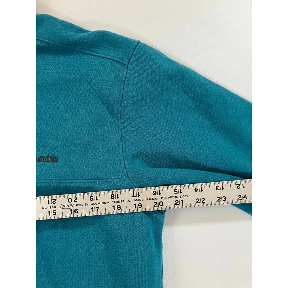 Columbia Men’s M Teal Quarter Zip Pullover Sweatshirt Embroidered Logo